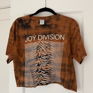 Joy Divisions Vintage Band Tee Cropped Bleached